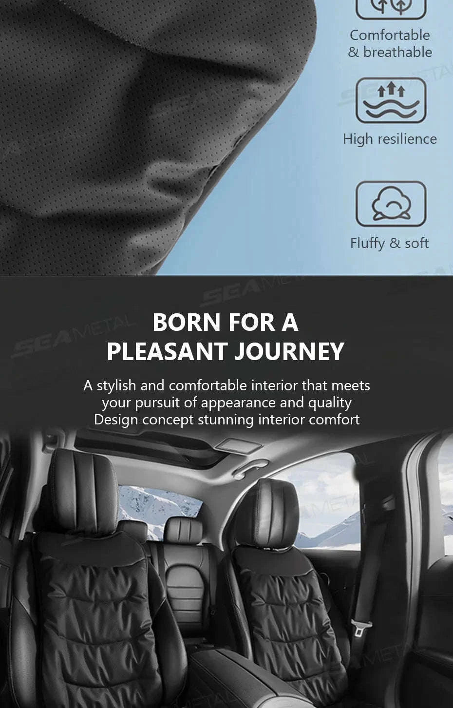 Winter Car Seat Cushion Cover Thick Thermal Plush Anti-Slip Universal-Bottom Black 1pc