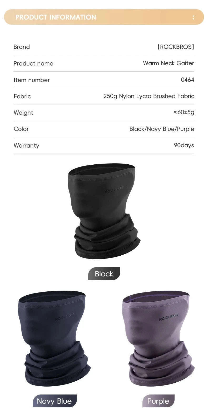 Winter Cycling Face Mask Windproof Full Coverage Fleece Lined-046403