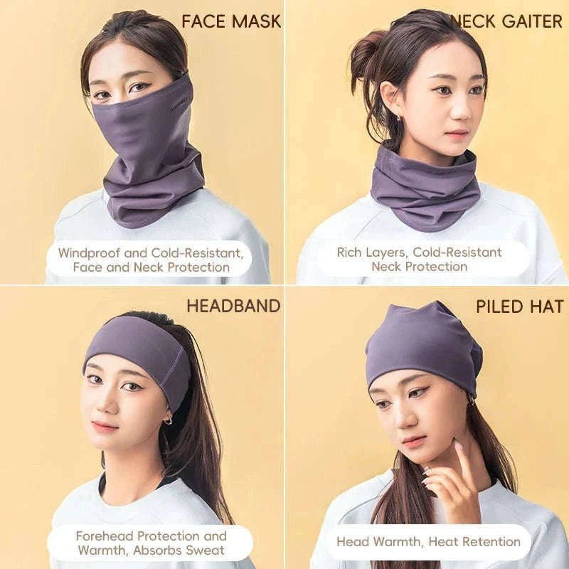 Winter Cycling Face Mask Windproof Full Coverage Fleece Lined-046403