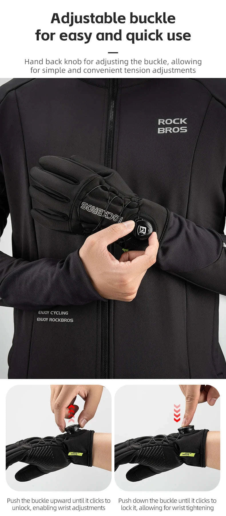 Winter Cycling Gloves Touchscreen Full Finger Warm Anti-Slip Grip-S351 / M