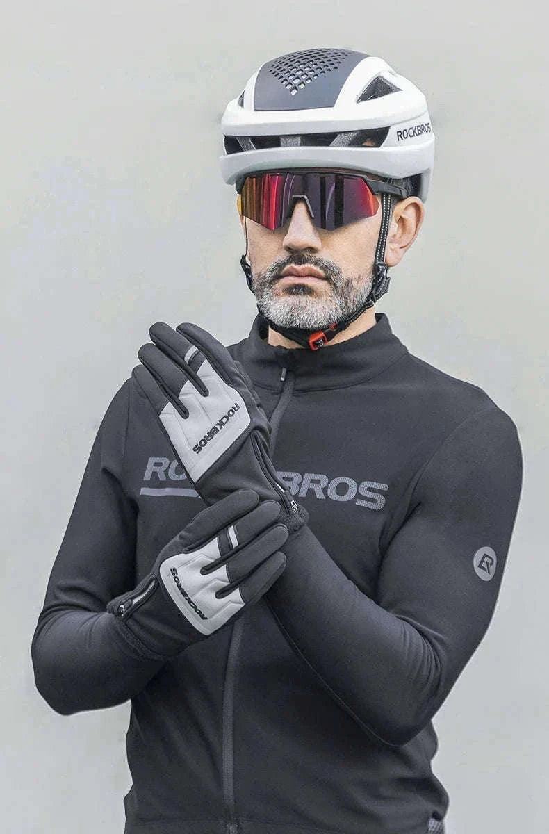 Winter Cycling Gloves Touchscreen Full Finger Warm Bike Gloves-S317-BG / S