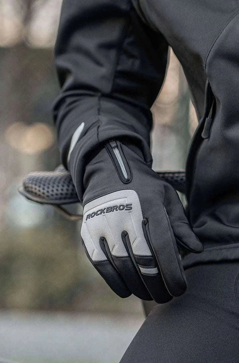 Winter Cycling Gloves Touchscreen Full Finger Warm Bike Gloves-S317-BG / S