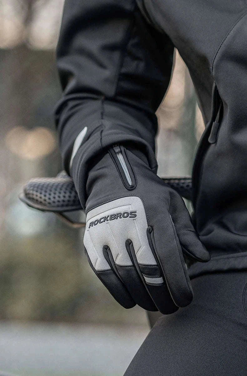 Winter Cycling Gloves Touchscreen Full Finger Warm Bike Gloves-S317-BG / S