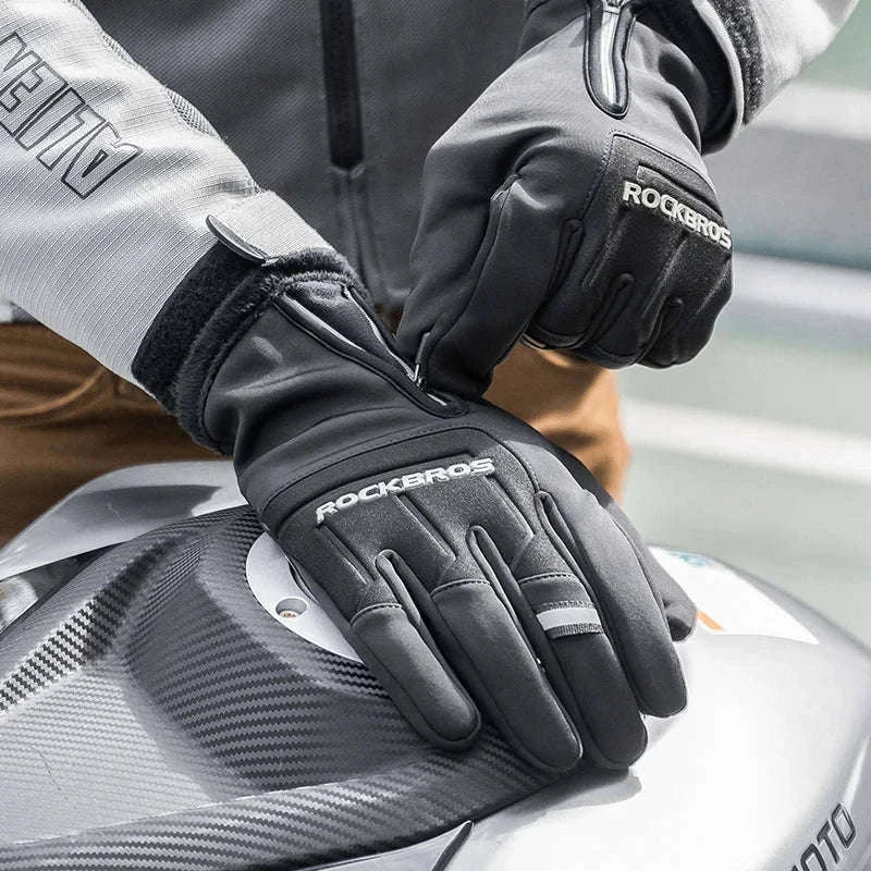 Winter Cycling Gloves Touchscreen Full Finger Warm Bike Gloves-S317-BG / S