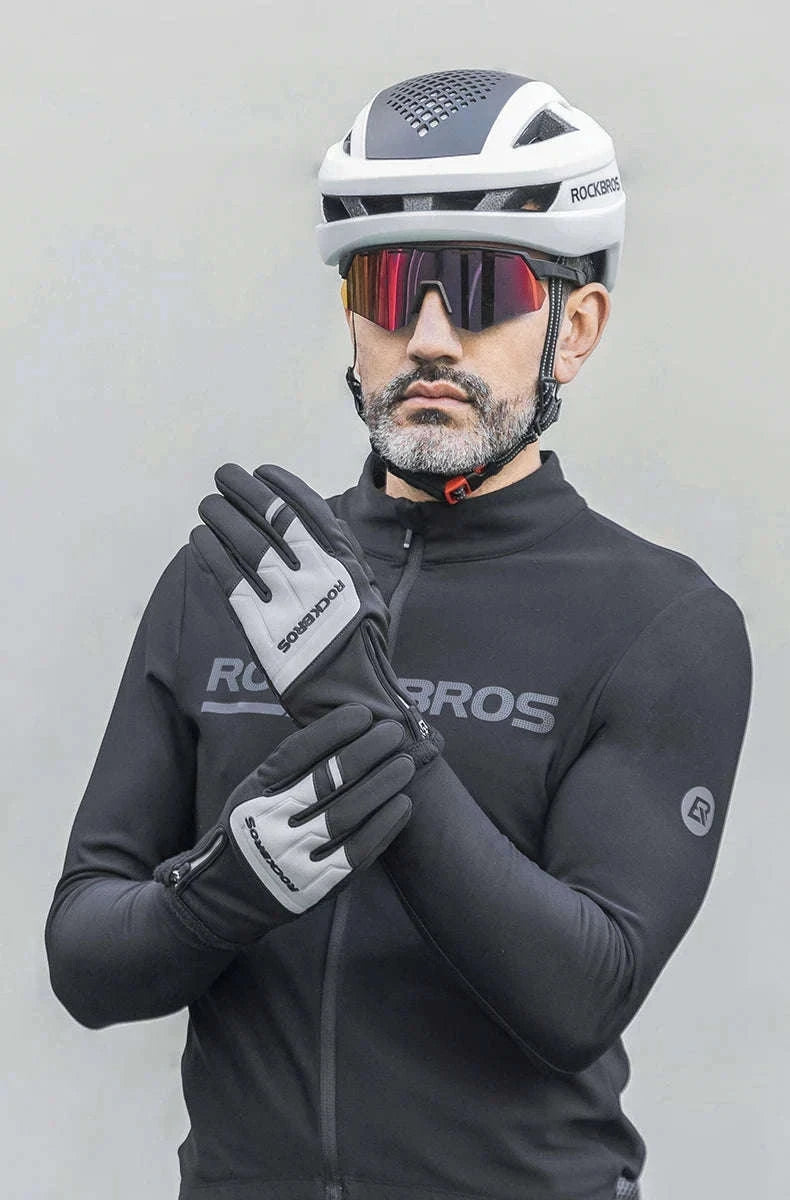 Winter Cycling Gloves Touchscreen Full Finger Warm Bike Gloves-S317-BG / S