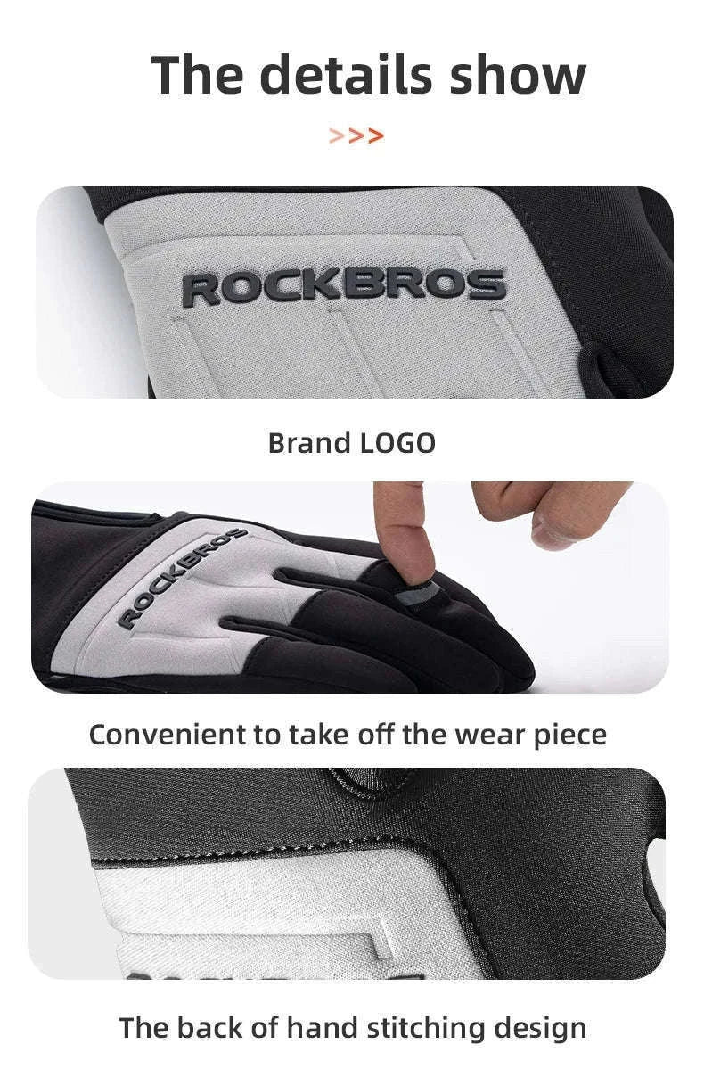 Winter Cycling Gloves Touchscreen Full Finger Warm Bike Gloves-S317-BG / S