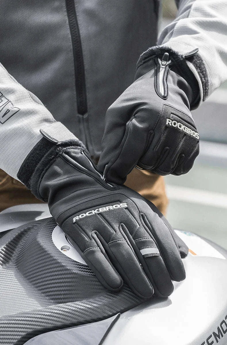 Winter Cycling Gloves Touchscreen Full Finger Warm Bike Gloves-S317-BG / S