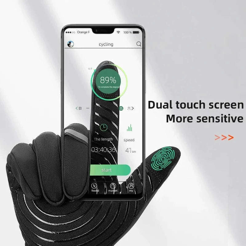 Winter Cycling Gloves Touchscreen Full Finger Warm Bike Gloves-S317-BG / S
