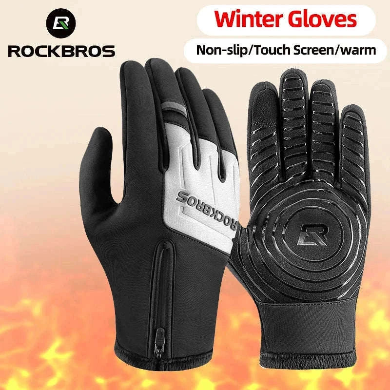 Winter Cycling Gloves Touchscreen Full Finger Warm Bike Gloves-S317-BG / S