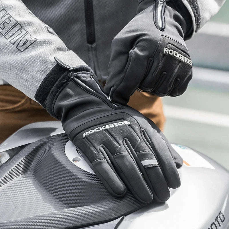 Winter Cycling Gloves Touchscreen Full Finger Warm Bike Gloves-S317-BG / S