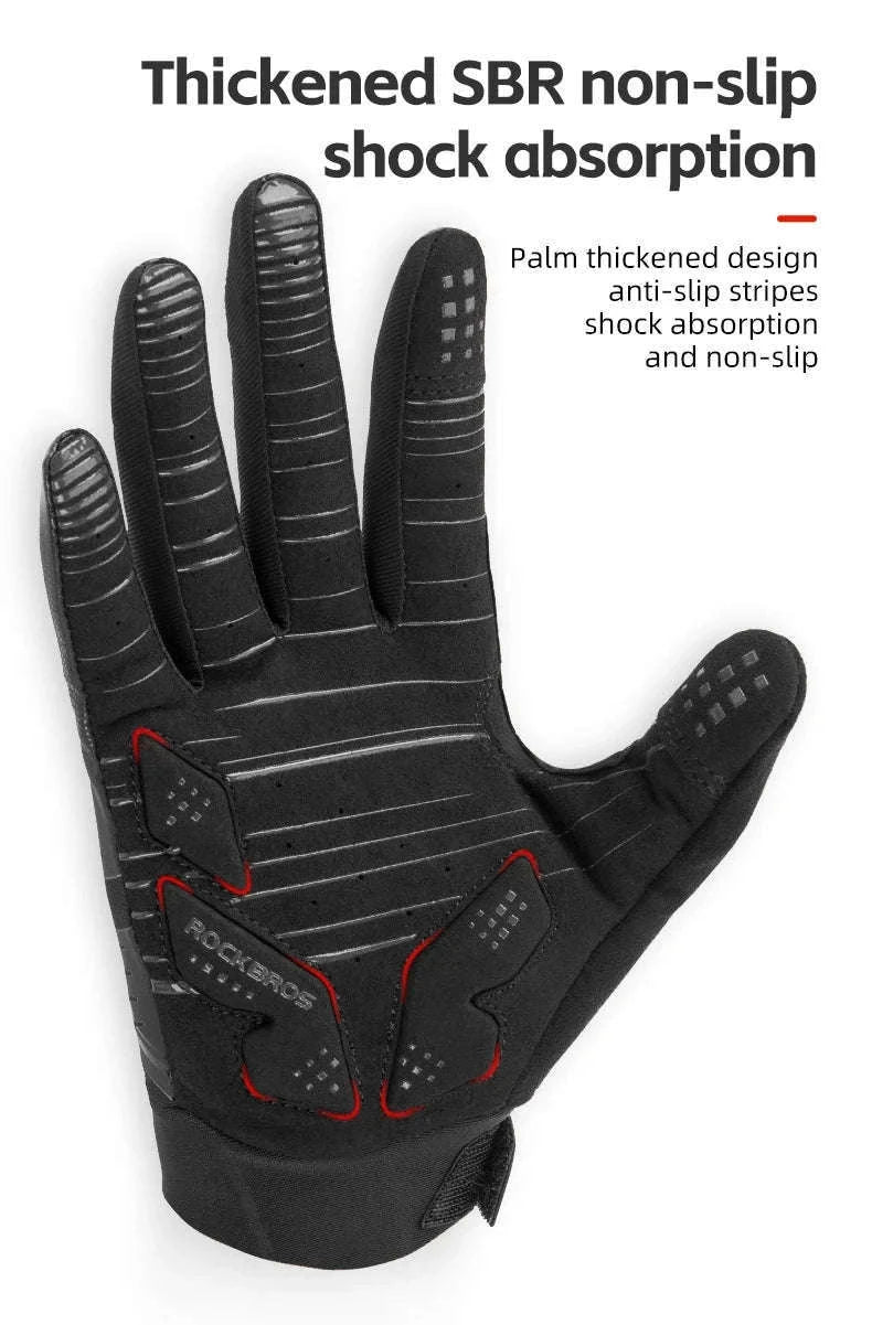 Winter Cycling Gloves Touchscreen Full Finger Windproof MTB Gloves-S208BK / XL