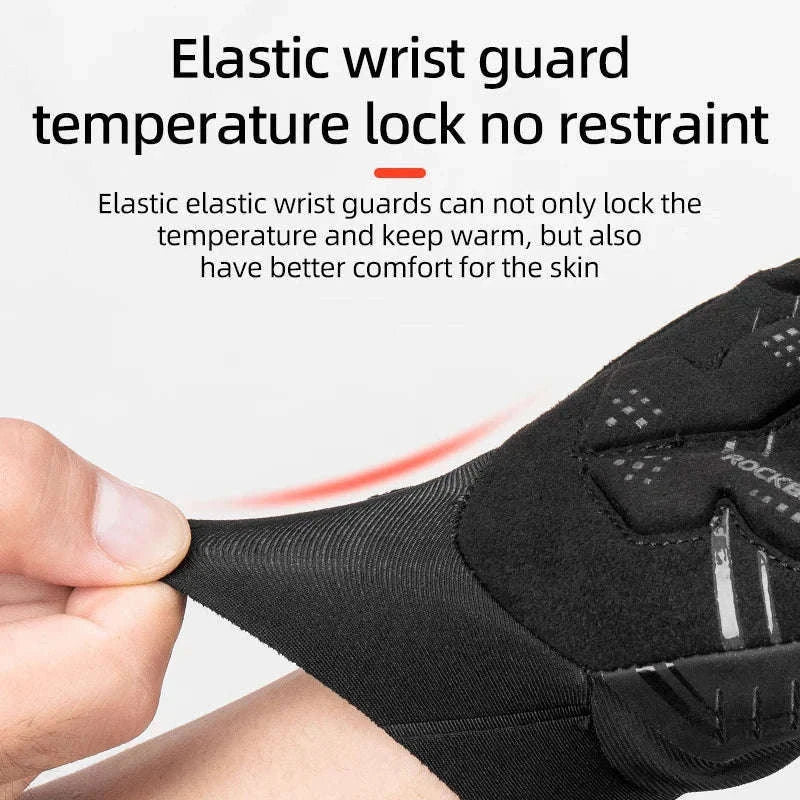 Winter Cycling Gloves Touchscreen Full Finger Windproof MTB Gloves-S208BK / XL