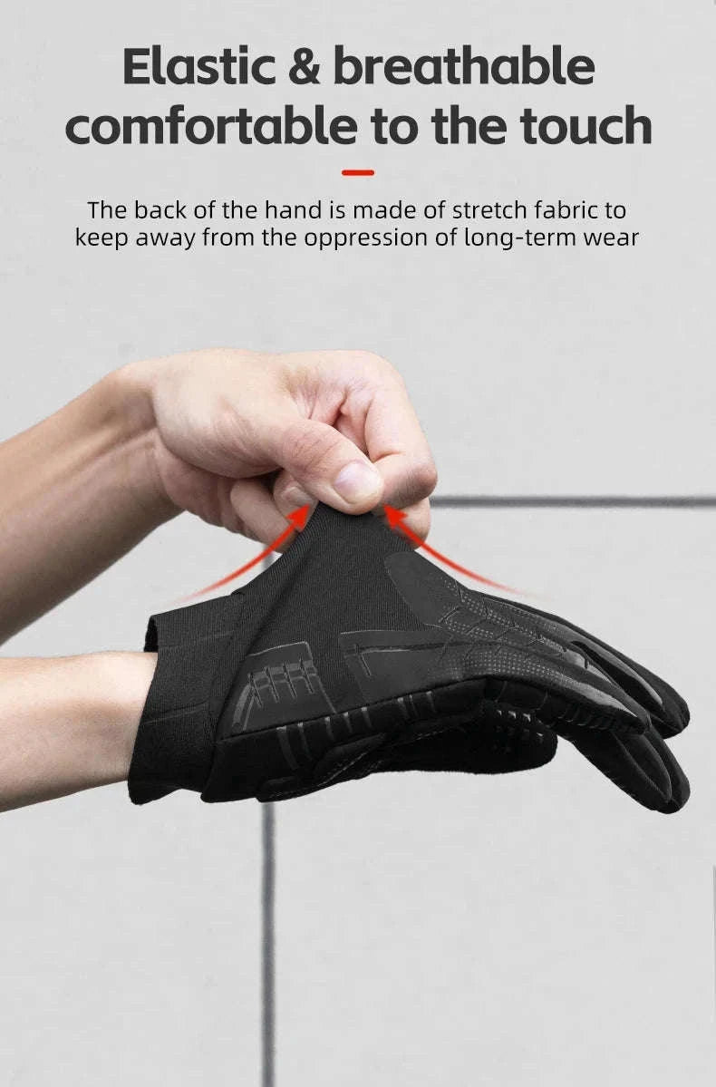 Winter Cycling Gloves Touchscreen Full Finger Windproof MTB Gloves-S208BK / XL
