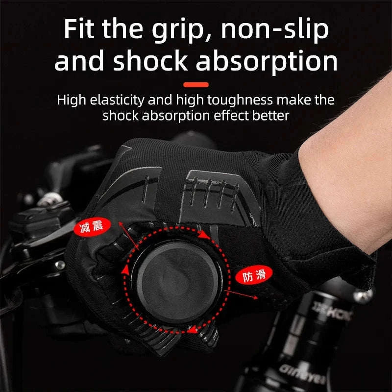 Winter Cycling Gloves Touchscreen Full Finger Windproof MTB Gloves-S208BK / XL