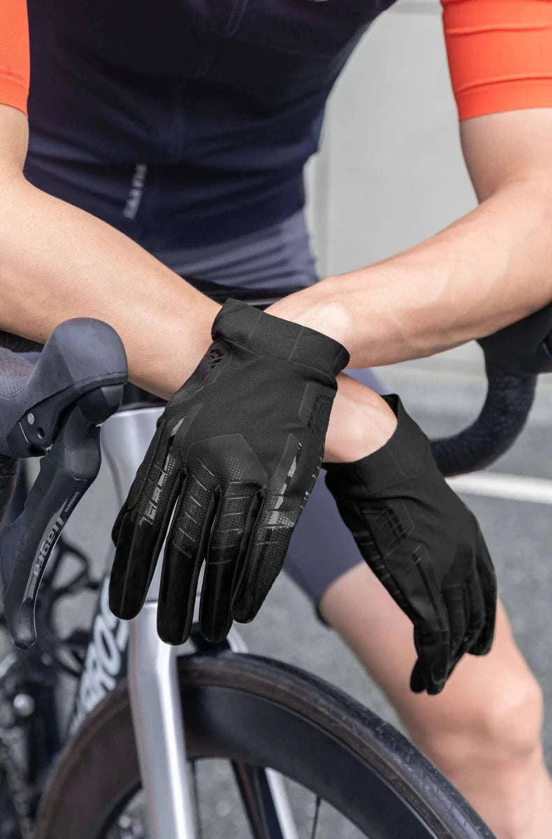 Winter Cycling Gloves Touchscreen Full Finger Windproof MTB Gloves-S208BK / XL