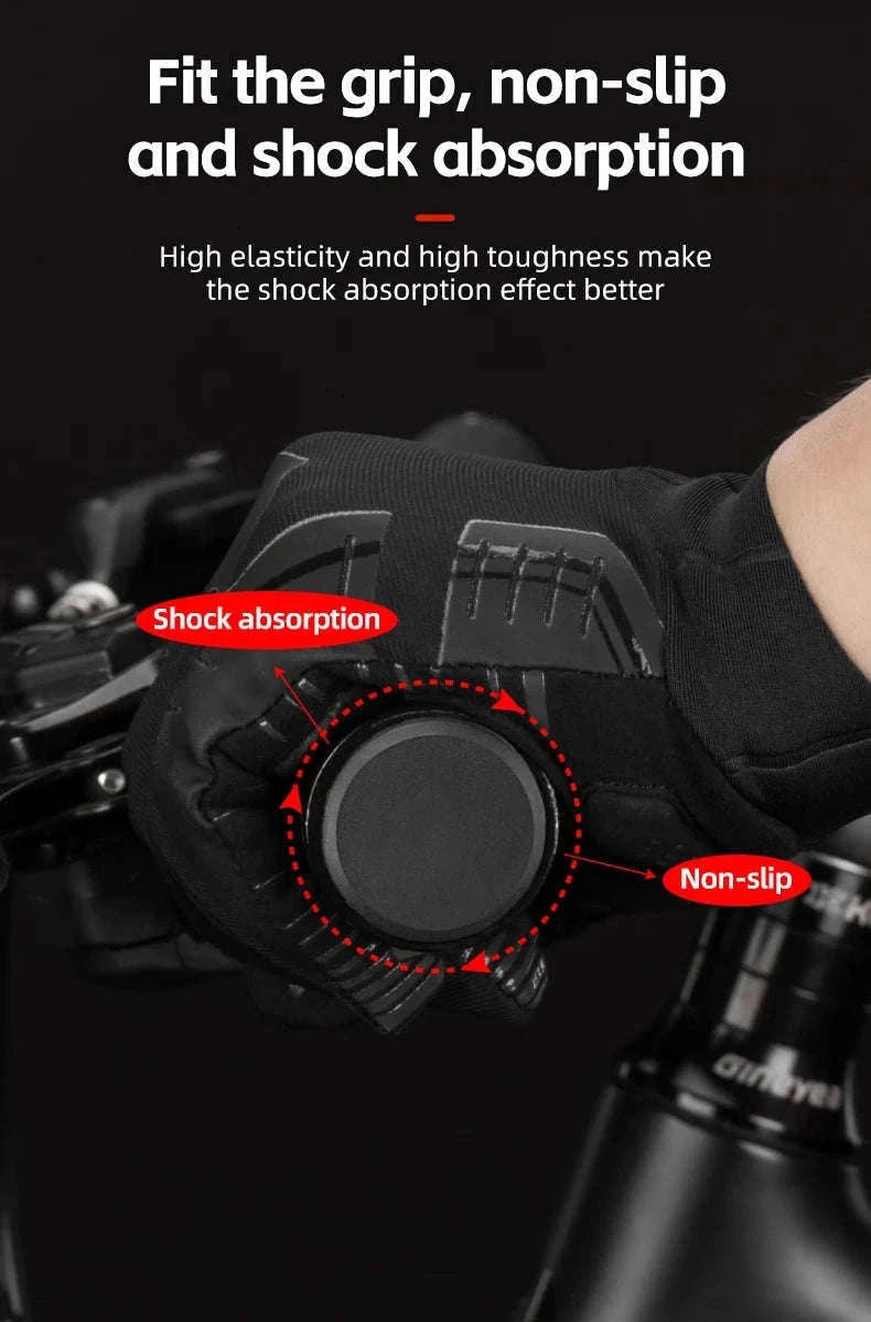 Winter Cycling Gloves Touchscreen Full Finger Windproof MTB Gloves-S208BK / XL