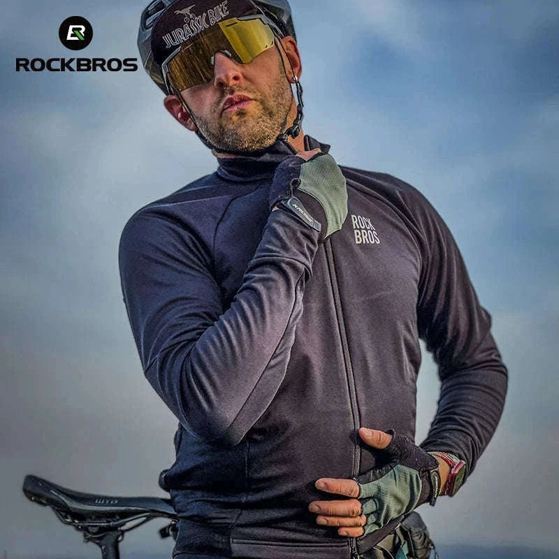 Winter Cycling Jacket Thermal Windproof MTB Road Riding Coat-Asia L (EU M)