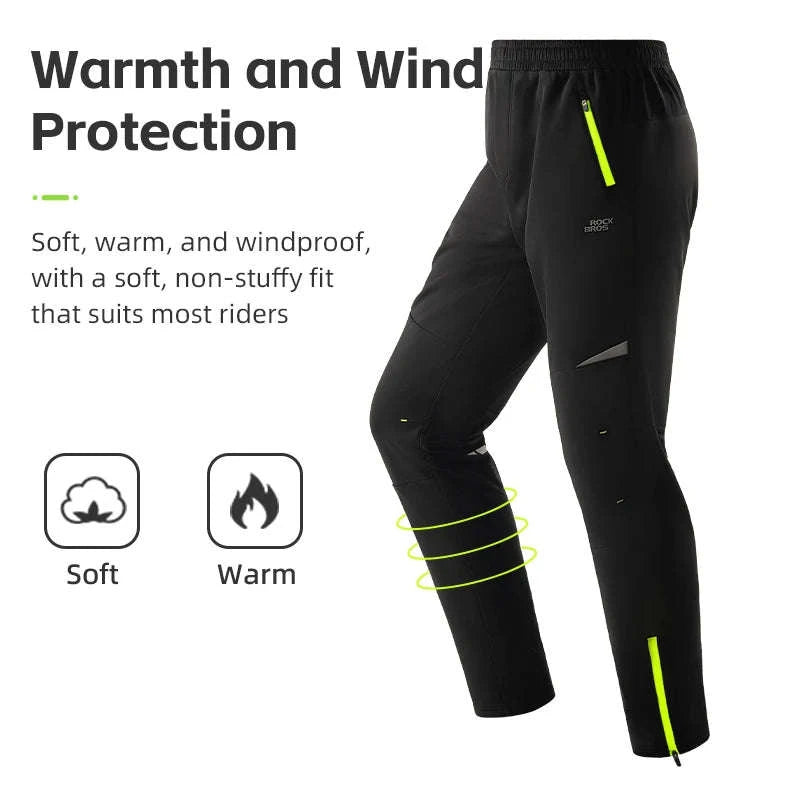 Winter Cycling Pants Fleece-Lined Windproof Reflective Trousers-YPK044 / EUR XXXL