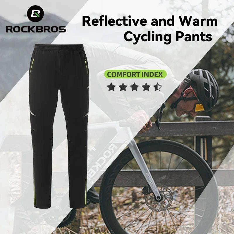 Winter Cycling Pants Fleece-Lined Windproof Reflective Trousers-YPK044 / EUR XXXL