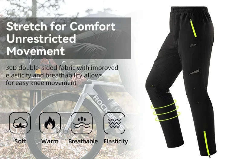 Winter Cycling Pants Fleece-Lined Windproof Reflective Trousers-YPK044 / EUR XXXL