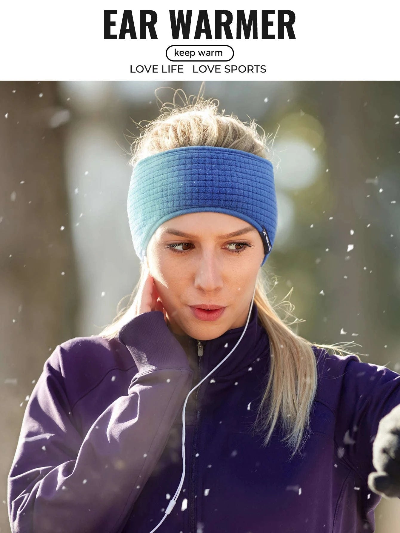 Winter Ear Warmers Headband for Cold-Weather Sports-1pc blue