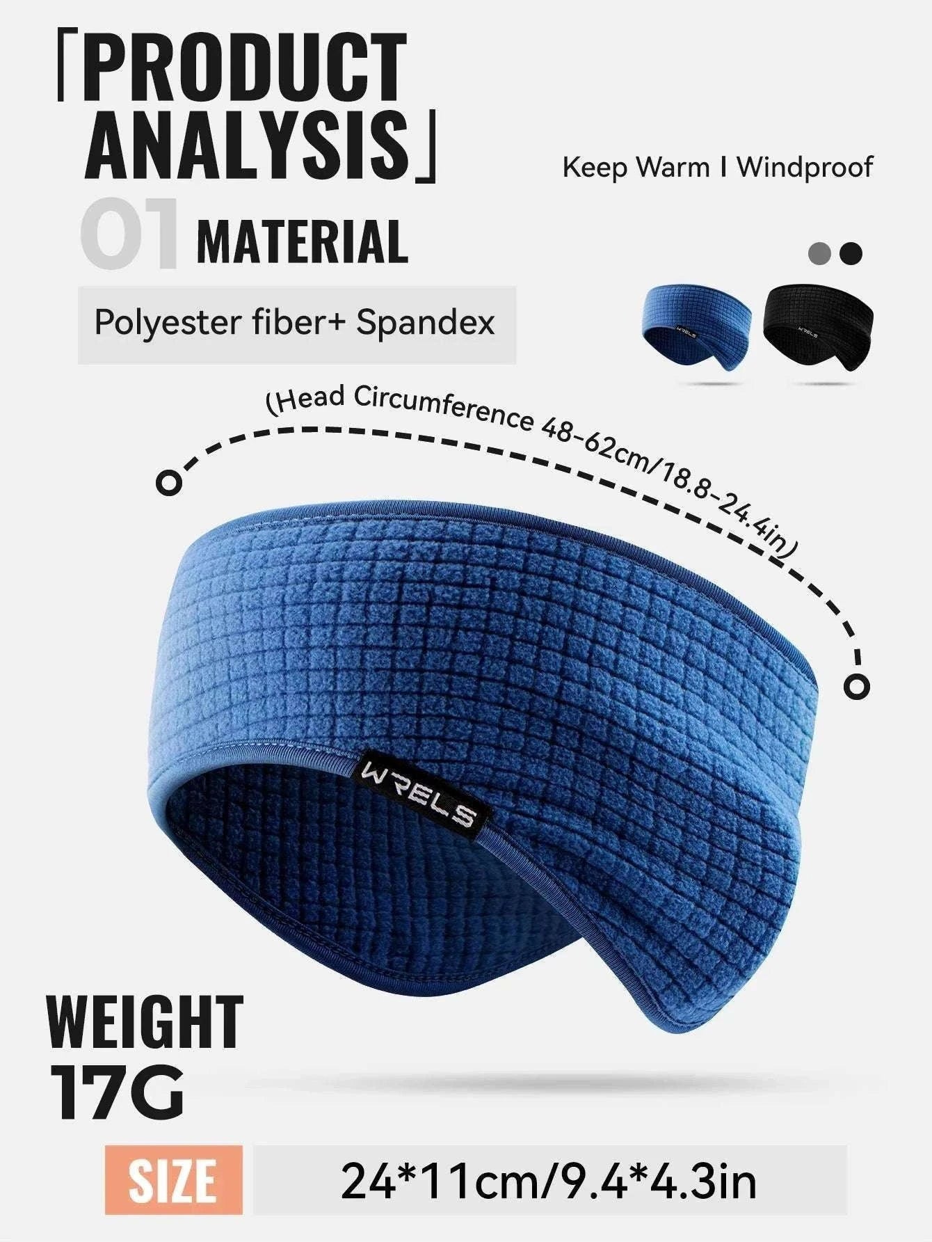 Winter Ear Warmers Headband for Cold-Weather Sports-1pc blue