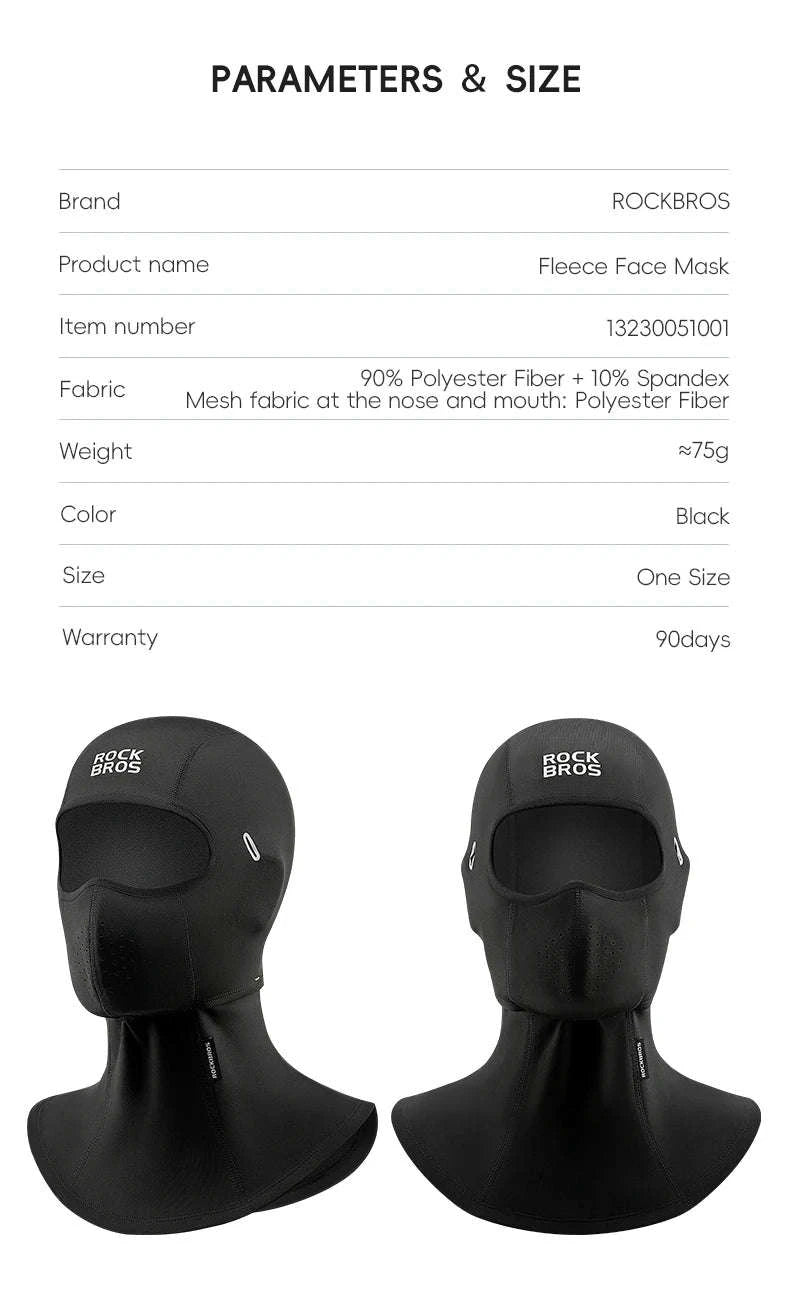 Winter Fleece Balaclava Face Mask with Eyeglass Hole for Cycling & Skiing-YPP106 / One Size