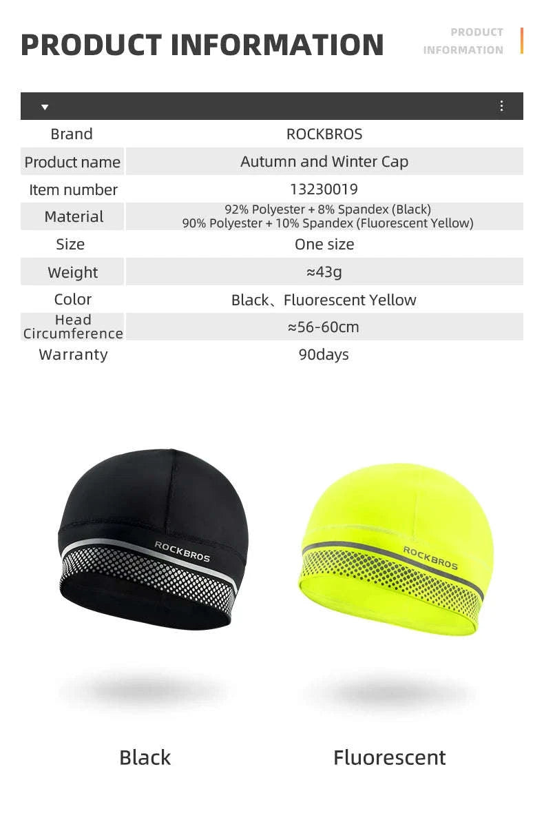Winter Fleece Cycling Cap Windproof Helmet Liner Thermal Hat-13230019002