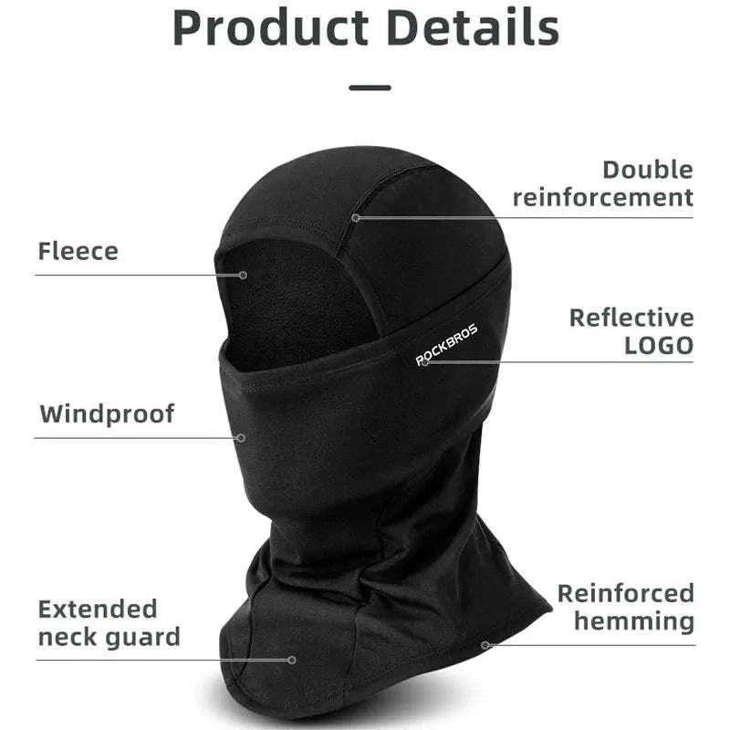 Winter Full Face Balaclava Mask for Skiing, Cycling & Outdoor Use-LF7345BK / One Size