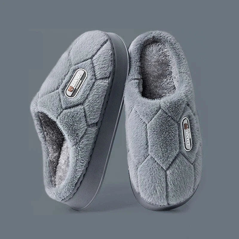 Winter Indoor Non-Slip Warm Slippers for Couples-gray / 36-37