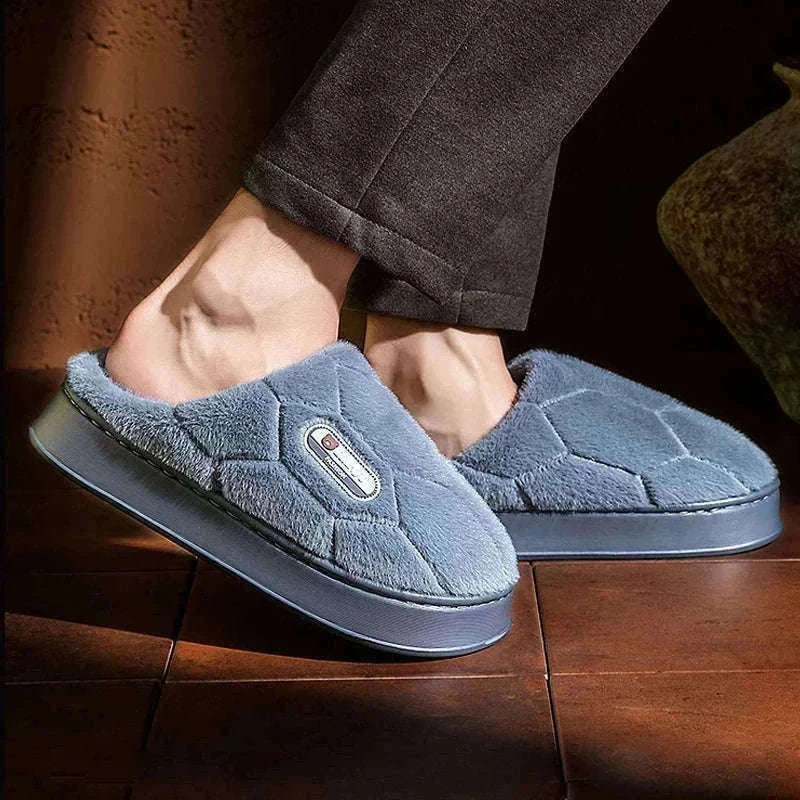 Winter Indoor Non-Slip Warm Slippers for Couples-gray / 50-51