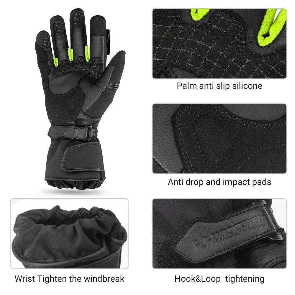 Winter Motorcycle Gloves for Cold-Weather Riding-WN-04 Red / L
