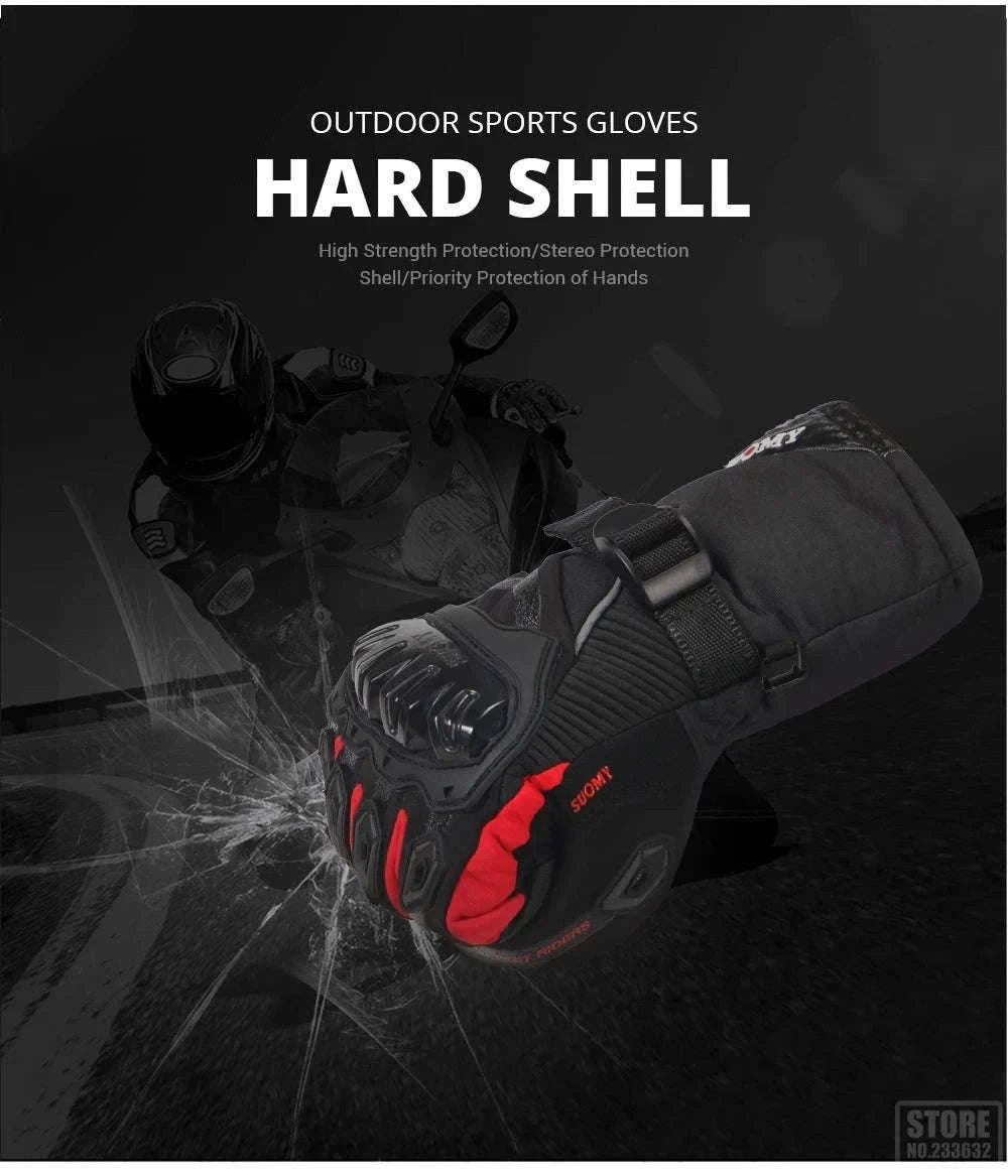 Winter Motorcycle Gloves for Cold-Weather Riding-WN-04 Red / L