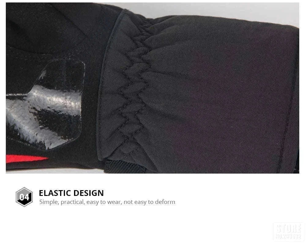 Winter Motorcycle Gloves for Cold-Weather Riding-WN-04 Red / L