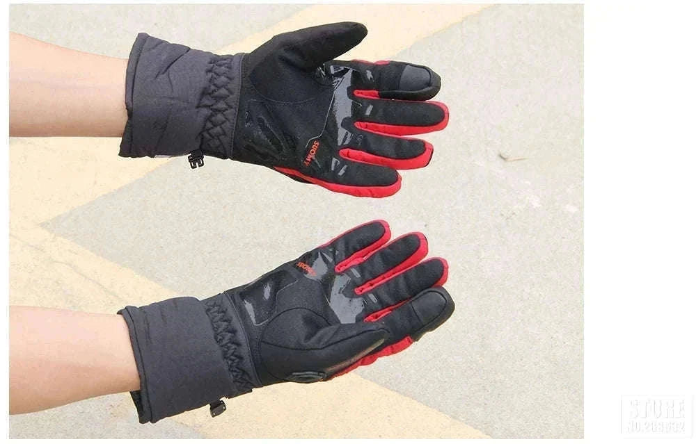 Winter Motorcycle Gloves for Cold-Weather Riding-WN-04 Red / L