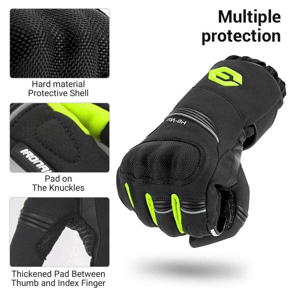 Winter Motorcycle Gloves for Cold-Weather Riding-WN-04 Red / L