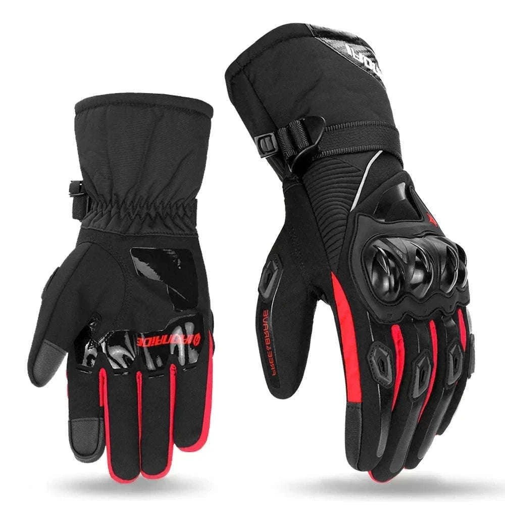 Winter Motorcycle Gloves for Cold-Weather Riding-WN-04 Red / L