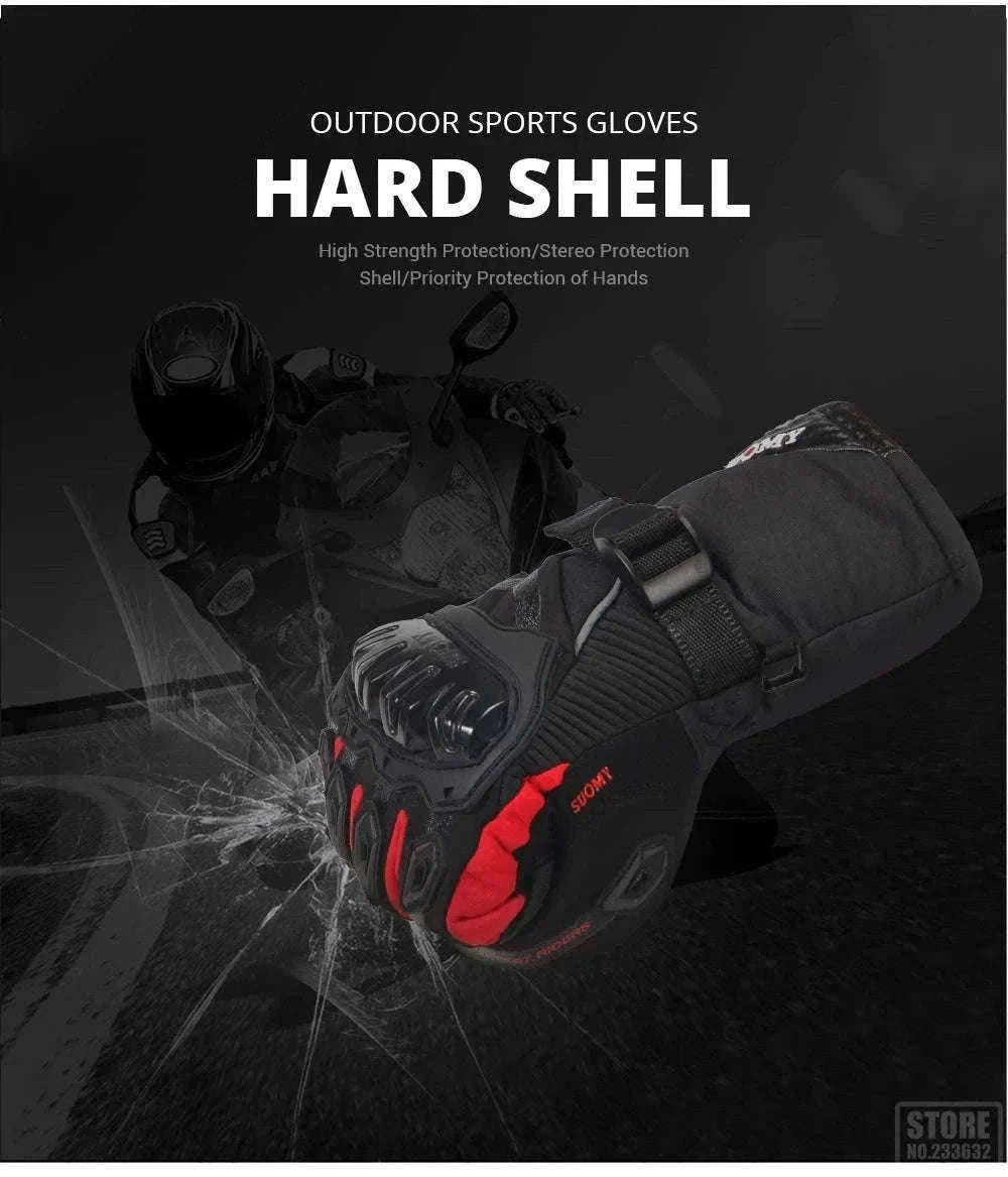 Winter Motorcycle Gloves for Cold-Weather Riding-WN-04 Red / L