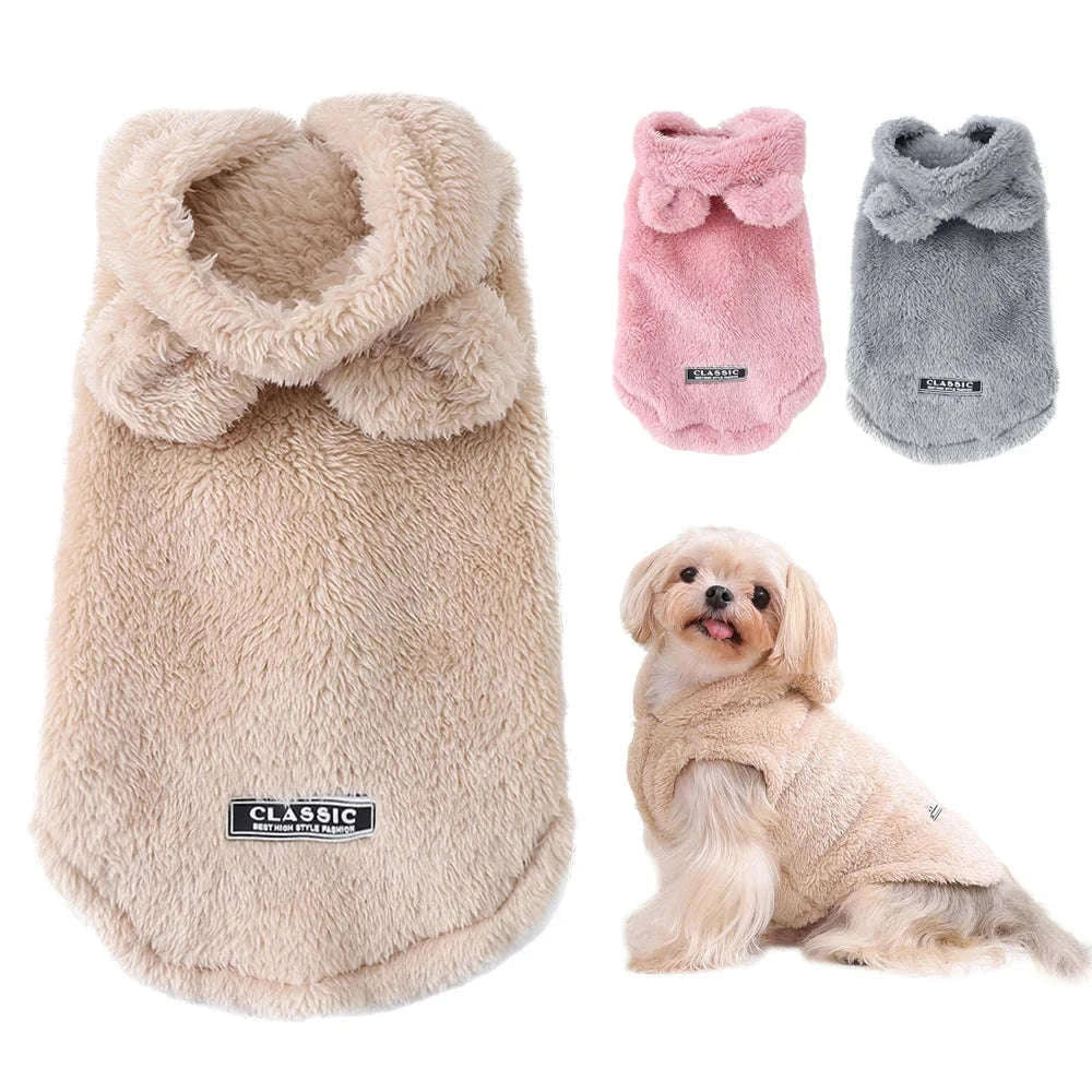 Winter Pet Hoodie Sweater for Small and Medium Dogs & Cats-Gray / S