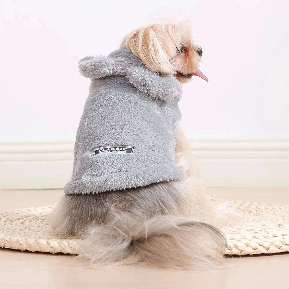 Winter Pet Hoodie Sweater for Small and Medium Dogs & Cats-Gray / S
