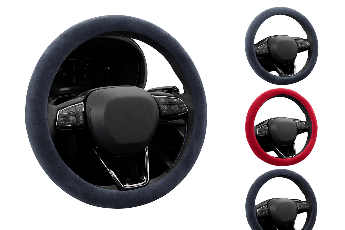 Winter Plush Steering Wheel Cover-Brown 3pcs