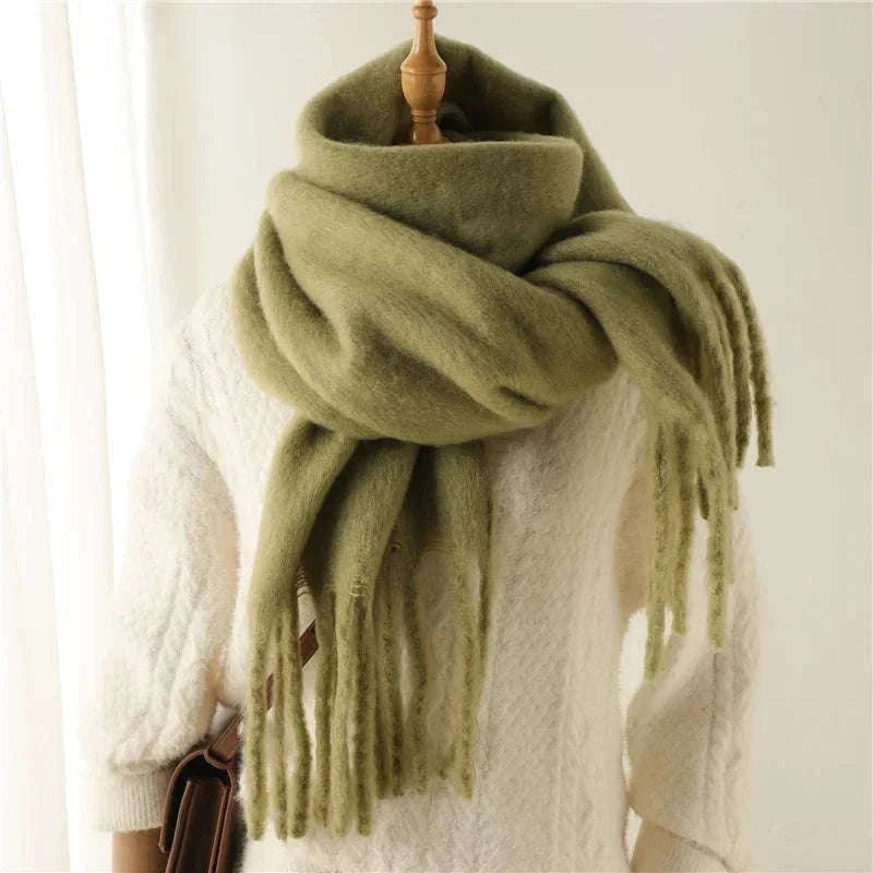 Winter Scarf for Women Cashmere-Feel Pashmina Wrap-khaki