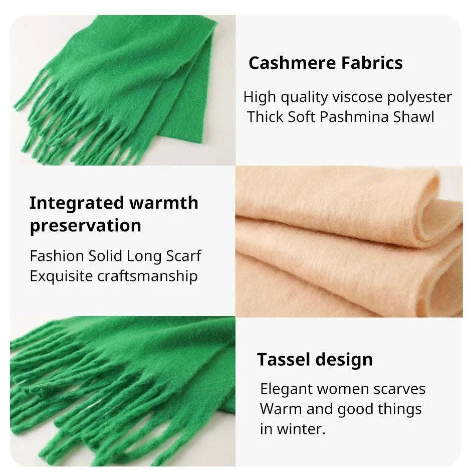 Winter Scarf for Women Cashmere-Feel Pashmina Wrap-khaki