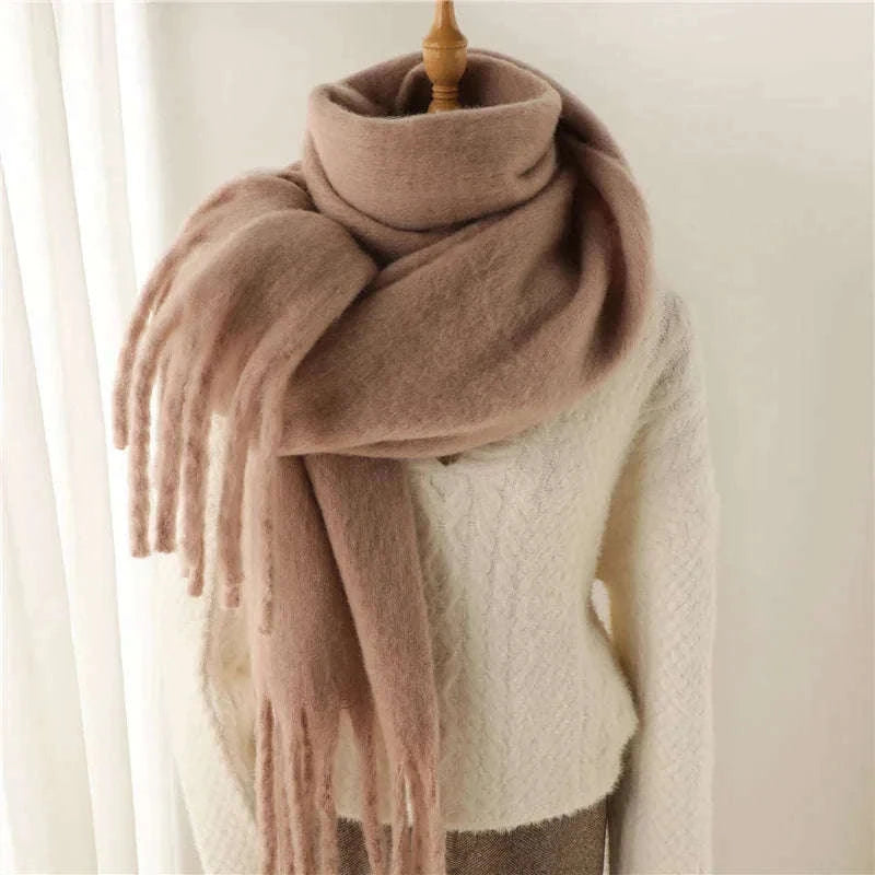 Winter Scarf for Women Cashmere-Feel Pashmina Wrap-khaki
