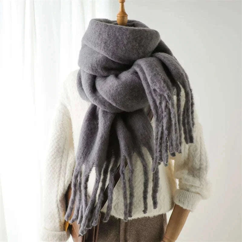 Winter Scarf for Women Cashmere-Feel Pashmina Wrap-khaki