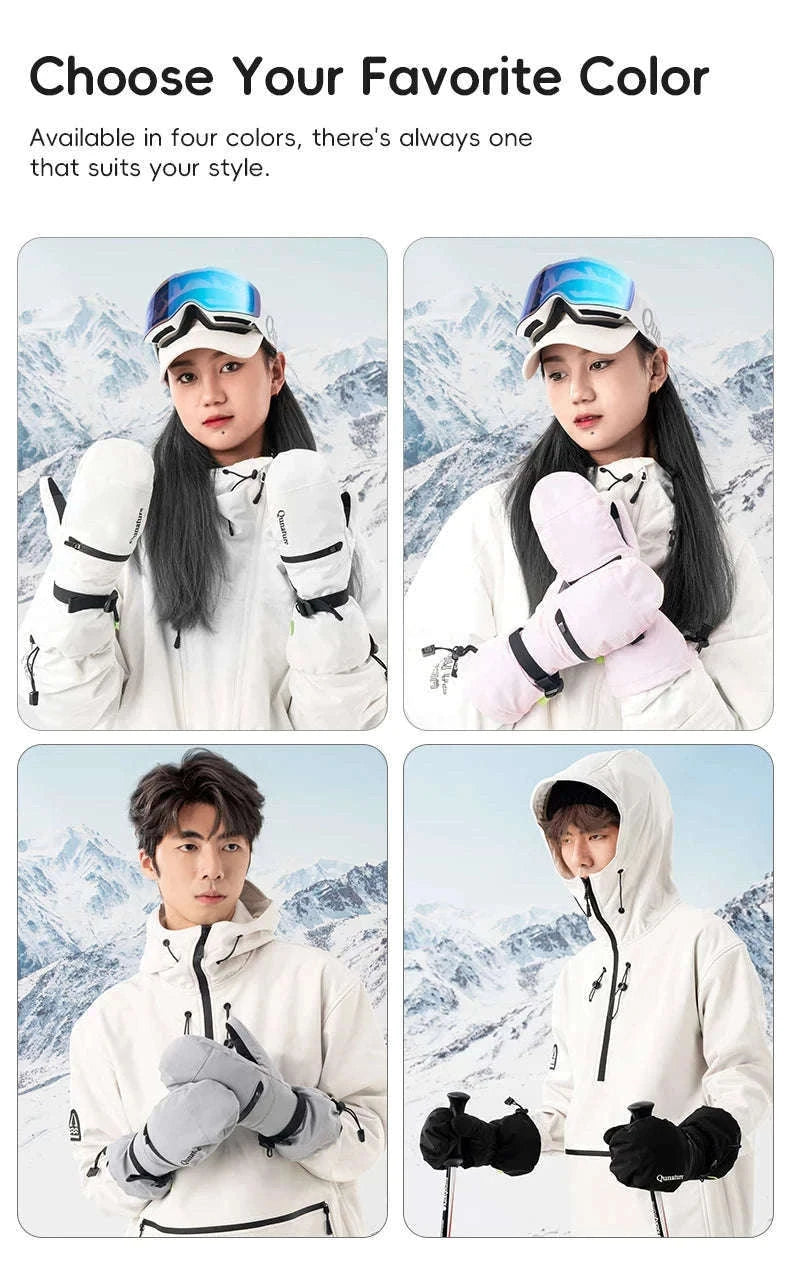 Winter Ski Gloves Waterproof Touchscreen Non-Slip Windproof Warm-014-S345-PK / XL
