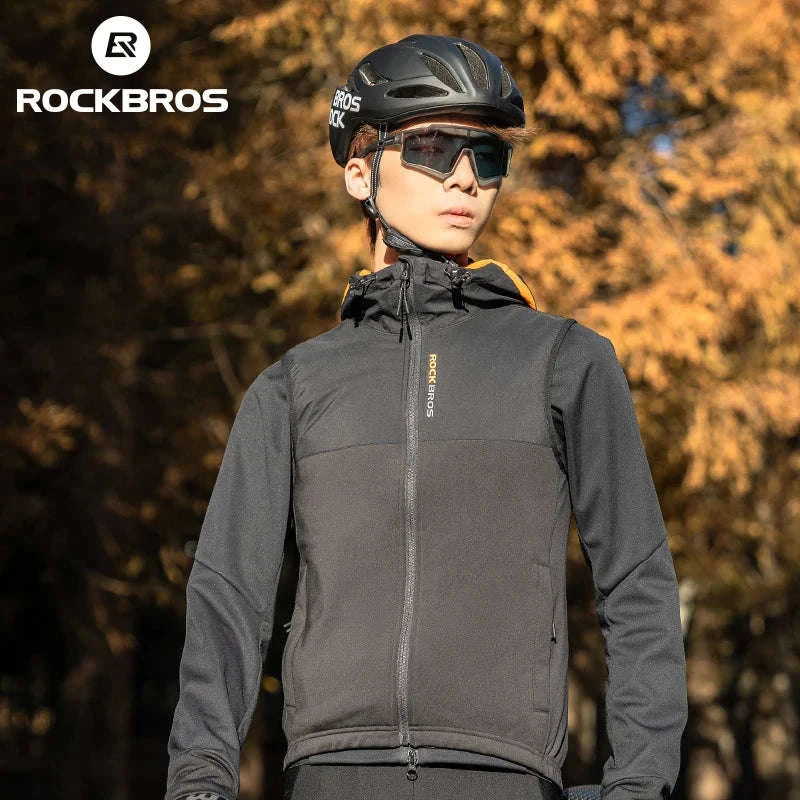 Winter Thermal Cycling Vest Windproof Fleece Sleeveless Jacket-MJ004 / Asian XXXL(EUR XXL)