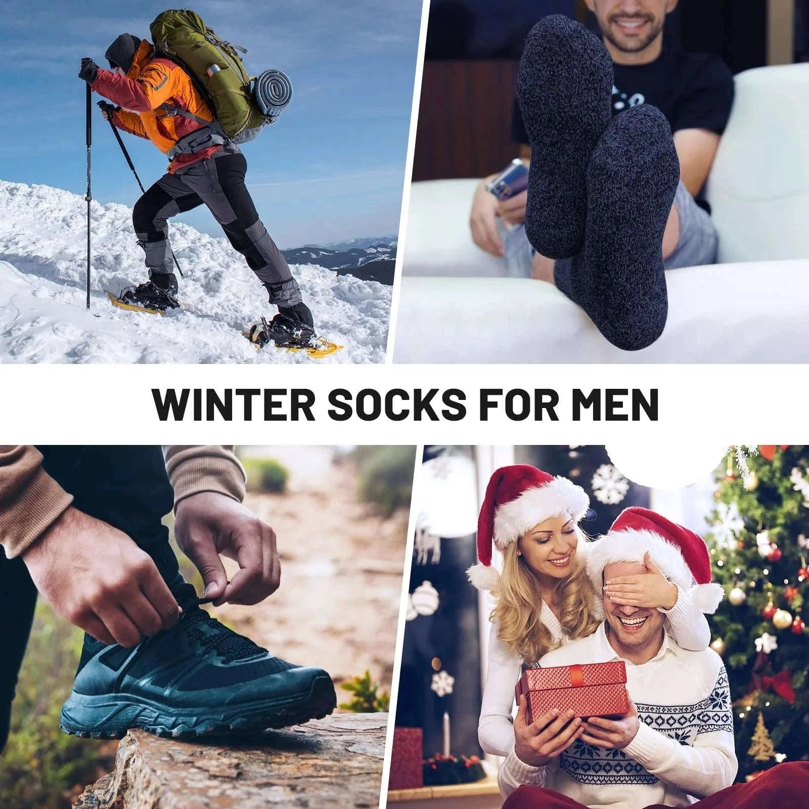 Winter Thick Warm Men's Wool Socks for Hiking and Cold Days-3 pairs C / China Mainland