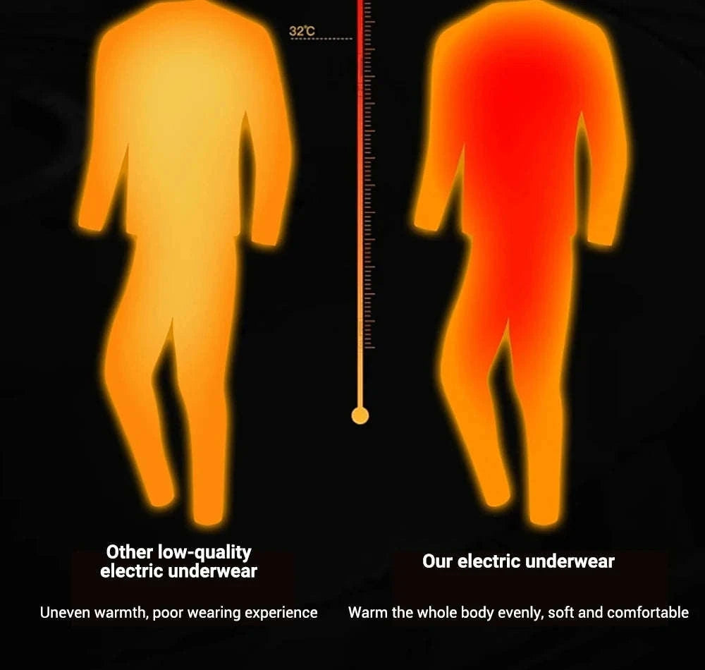 Winter USB Electric Heating Jacket & Thermal Underwear Set-12-BK-Women-Pant / EU(XXXL) Asia(5XL)