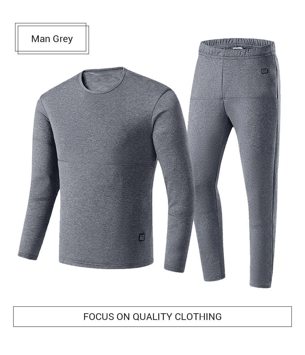 Winter USB Electric Heating Jacket & Thermal Underwear Set-12-BK-Women-Pant / EU(XXXL) Asia(5XL)